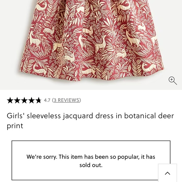 J. Crew Crewcuts Holiday Girls'  jacquard dress in botanical deer print 5T - Picture 12 of 15